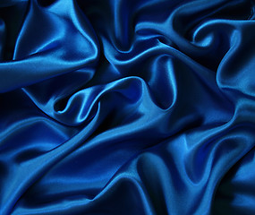 Image showing Smooth elegant blue silk can use as background 