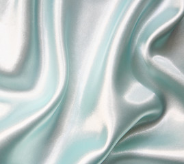 Image showing Smooth elegant blue silk as background