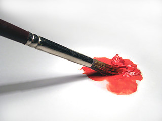 Image showing Paint brush and oil color