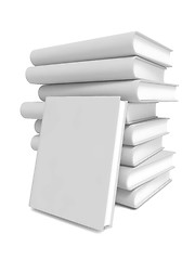 Image showing Stack of Blank Books on White Background.