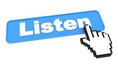 Image showing Listen Now Blue Button.