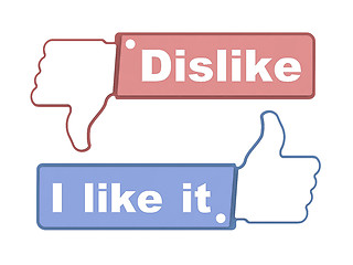 Image showing Like and Dislike Thumbs - Social Media Concept.