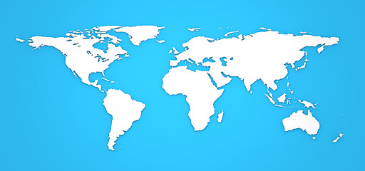 Image showing 3D World Map on Blue Background.