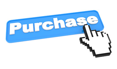 Image showing Button for Purchases on White. Online shop.