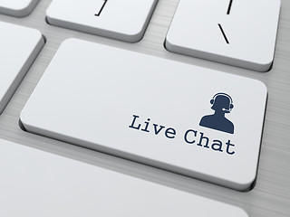 Image showing Live Chat Button on Modern Computer Keyboard.