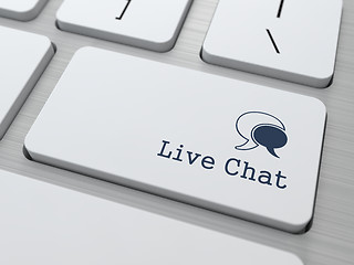 Image showing Live Chat Button on Modern Computer Keyboard.