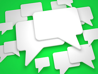 Image showing Blank Speech Bubble on Green Background.