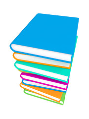 Image showing Stack of Colorful Books on White Background.