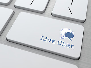 Image showing Live Chat Button on Modern Computer Keyboard.