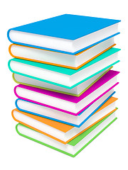 Image showing Stack of Colorful Books on White Background.