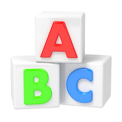 Image showing ABC Building Blocks on White Background.