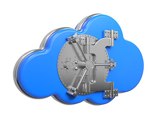 Image showing Cloud with Safe Door. Computing Concept.