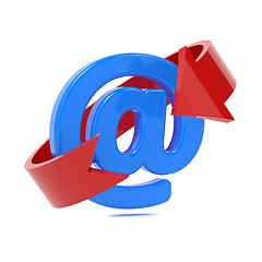 Image showing Email Icon with Red Arrow.