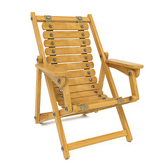 Image showing Wooden Chair on White Background.