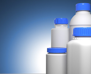 Image showing Pill Bottles on Blue Background.