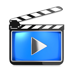 Image showing Clapboard with Blue Screen. Media Player Concept.