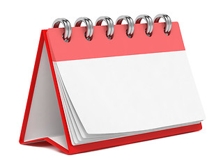 Image showing Blank Desktop Calendar Isolated on White.