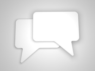 Image showing Blank Speech Bubble on Grey Background.