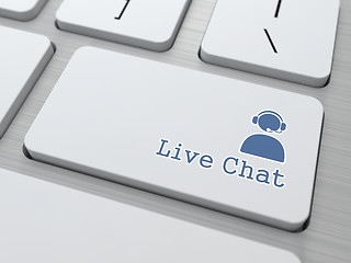 Image showing Live Chat Button on Modern Computer Keyboard.