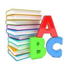 Image showing ABC Letters with Group of Books.