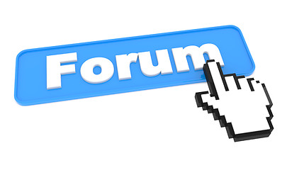 Image showing Blue Button with word Forum on it.