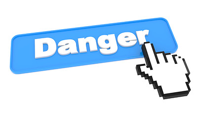 Image showing Blue Web Button with Word Danger.