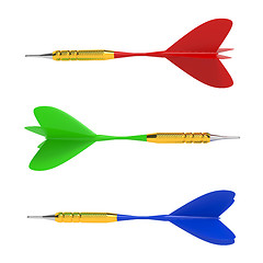 Image showing Set of darts. Isolated on White.