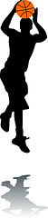 Image showing Silhouette of basketballer