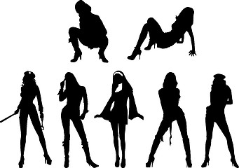 Image showing Silhouette sexy girls