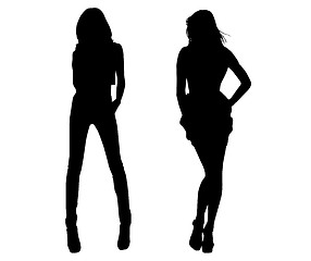 Image showing Silhouette fashion girls