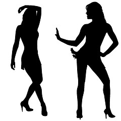 Image showing Silhouettes of dancing women