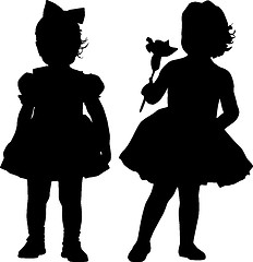 Image showing Silhouettes of kids