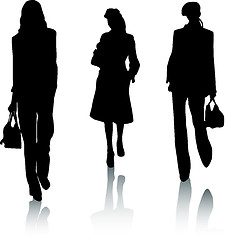 Image showing Fashion girls silhouettes 