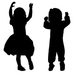 Image showing Silhouettes of kids