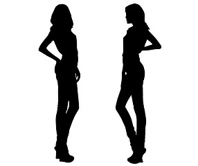 Image showing Silhouette fashion girls