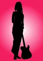 Image showing Fashion girl silhouette