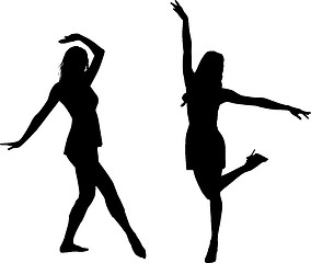 Image showing Silhouettes of dancing women