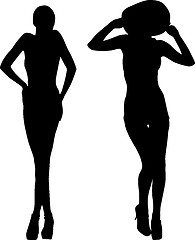 Image showing Silhouettes of fashion girls