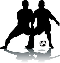 Image showing Silhouette footballers