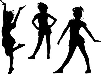 Image showing Happy silhouettes children