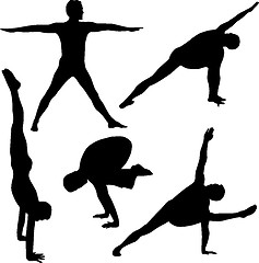 Image showing Silhouettes of athletes