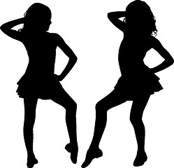 Image showing Dancing silhouette children