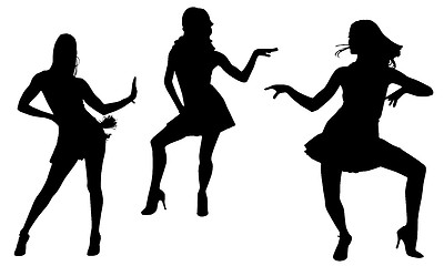 Image showing Silhouettes of dancing women