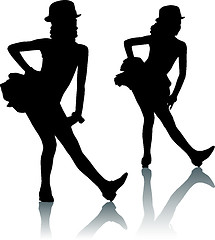 Image showing Dancing silhouettes children