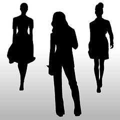 Image showing Silhouette fashion girls