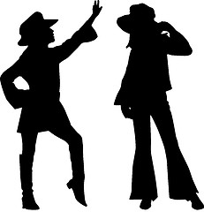 Image showing Silhouettes of teen