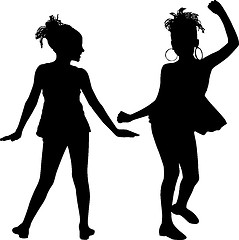 Image showing Happy silhouettes children