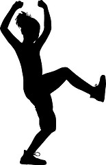 Image showing Dancing silhouette child