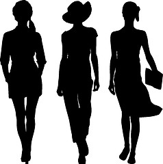 Image showing Fashion girls silhouettes 