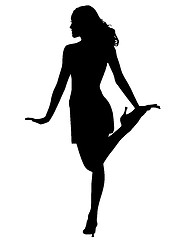 Image showing Silhouette of dancing woman